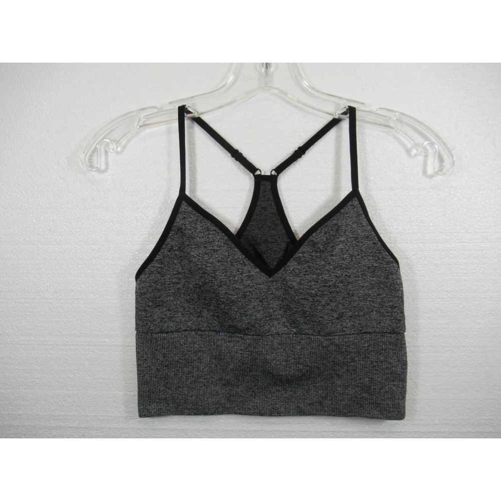 Victoria's Secret PINK Active Seamless Crop Sports Bra Small Gray Wireless